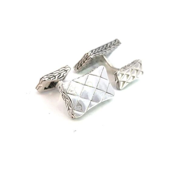 John Hardy Estate Weave Cufflinks Sterling Silver JH79 - Picture 3 of 7